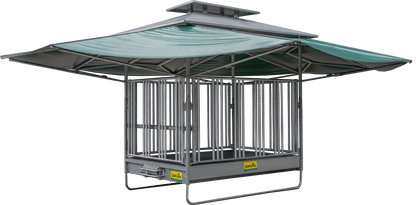 Klima-Großballenraufe mit Sicherheits-Pferdefressgittern