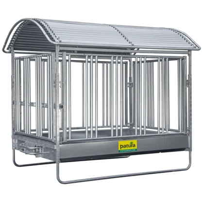 Großballenraufe mit Sicherheits-Pferdefressgittern und Dach 2,85 x 2,05 m