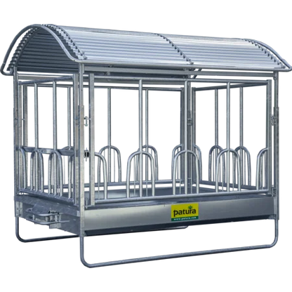 Großballenraufe mit Universalfressgittern und Dach 2,85 x 2,05 m