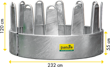 Rundraufe für Pferde, 12 Fressplätze blechverkleidet ohne Dreipunktanhängung