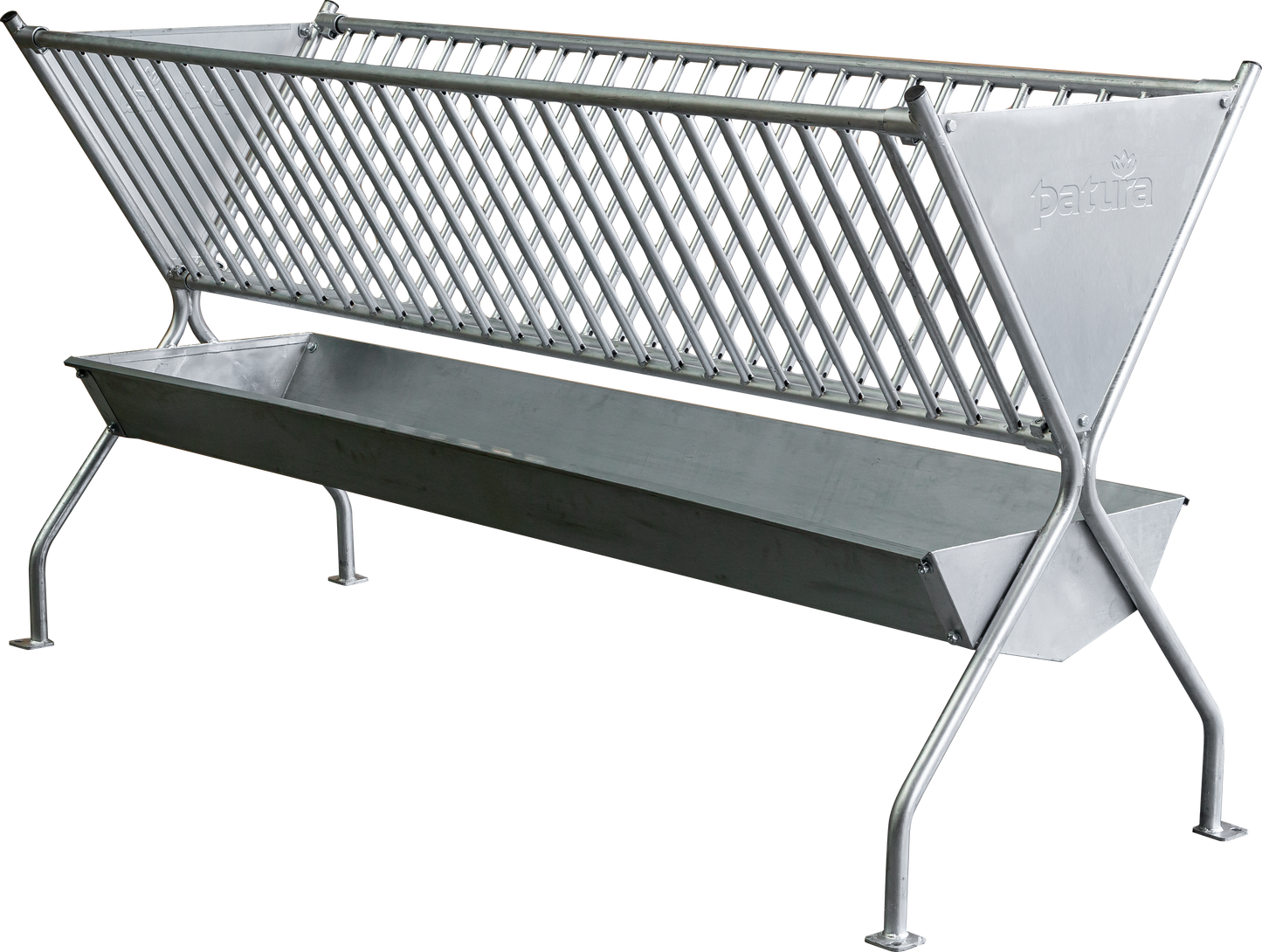 Heudoppelraufe mit Trog für Kraftfutter