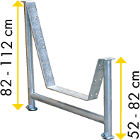 Krippenständer für Holzbohlen, höhenverstellbar