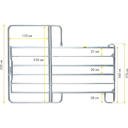 Panel 6 Standard - 6 Querstreben mit Tor