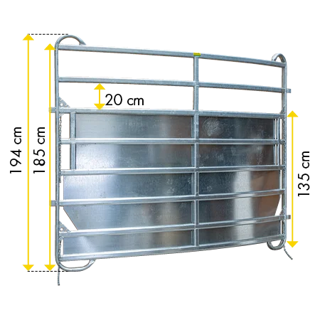 Kurvenpanel-8 Plus, 2,44m, Radius 3,00m vz, mit Blechverkleidung