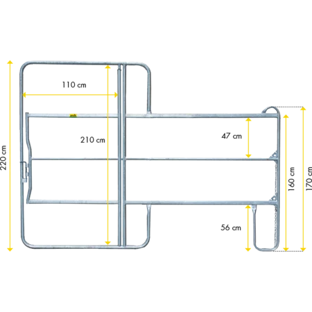 Panel-3 mit Tor, Länge 3,00 m, H= 2,20 m