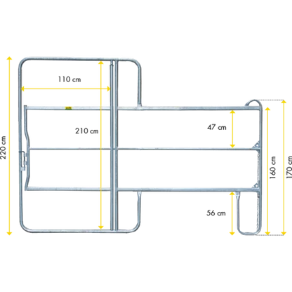 Panel-3 mit Tor, Länge 3,00 m, H= 2,20 m