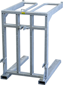 Panel-Transportgestell mit Dreipunktanhängung und Spanngurt mit Ratsche