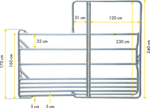 Sicherheits-Pferde-Panel mit Tor, Höhe 2,40 m