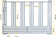 Sicherheits-Pferde-Panel mit Fressgitter 3,00 m Höhe 2,10 m