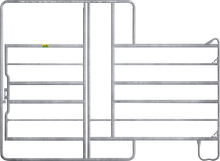Panel-6 mit Tor und Fressgitter 3,60 m, 1 Fressplatz Breite 3,60 m, Höhe 2,20 m (1 Mittelstre