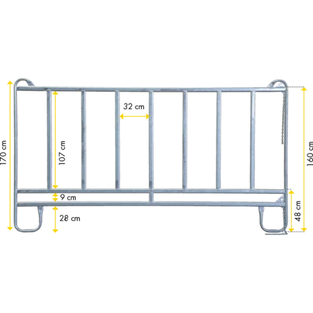 Panel mit Fressgitter 3,00 m Höhe 1,70 m