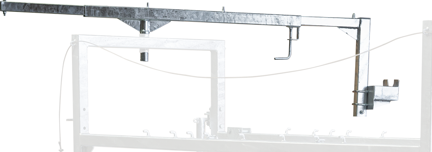 Teleskop-Schwenkarm inkl. Flex-Halter mit Werkzeugschale für Klauenpflegestand Stall und Profi M
