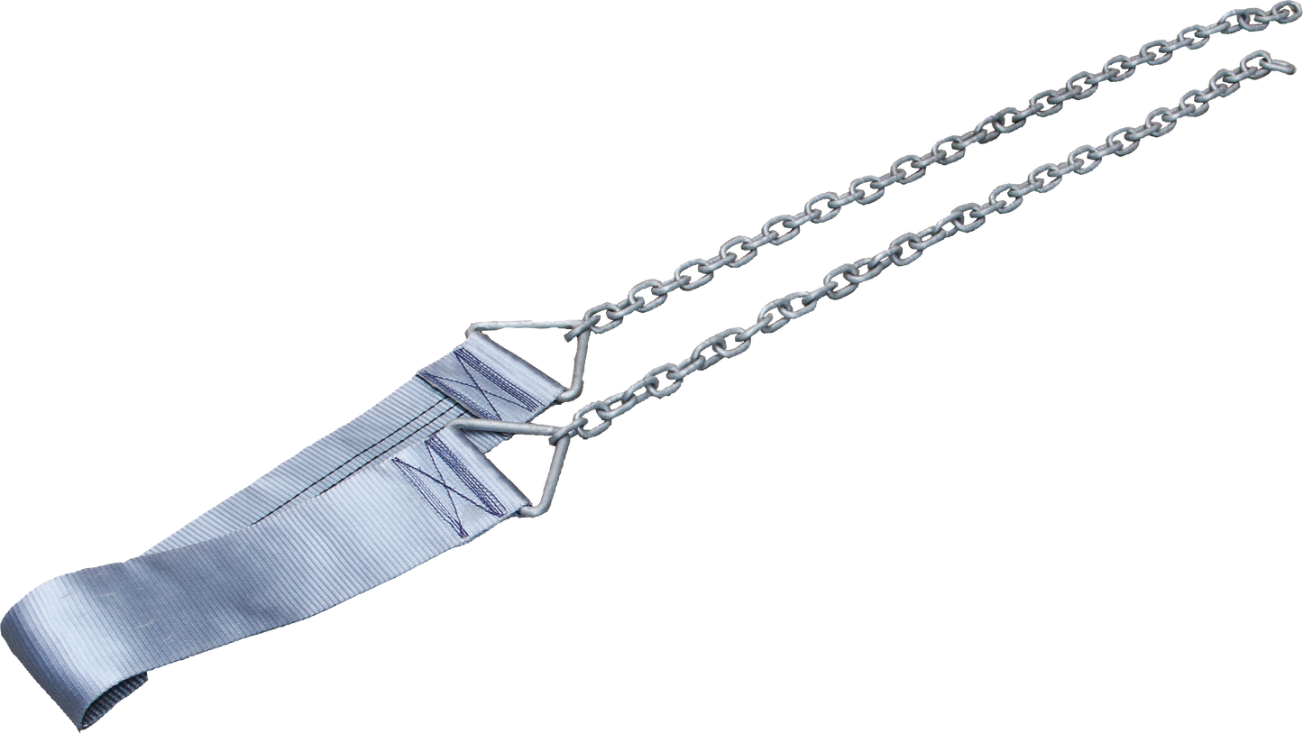 Ersatzgurt f. Bauchgurtwinde / Klauenpflegestände PROFI, mit verz. Ketten, Schnittlänge 1 Meter, 12cm breit