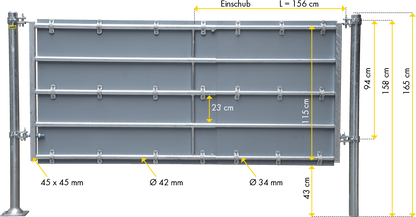 Abtrennung leicht, geschlossen