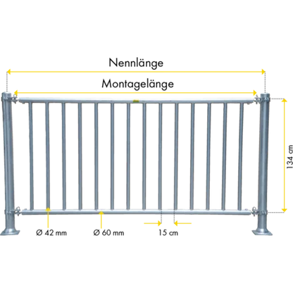 Abtrennung V mit senkrechten Rohren
