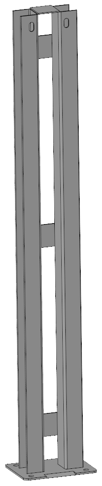 Pfosten mit Bodenplatte (hinten) für Kälberbox