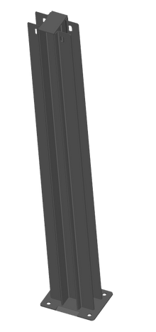 Pfosten mit Bodenplatte, für Doppelreihen (hinten)