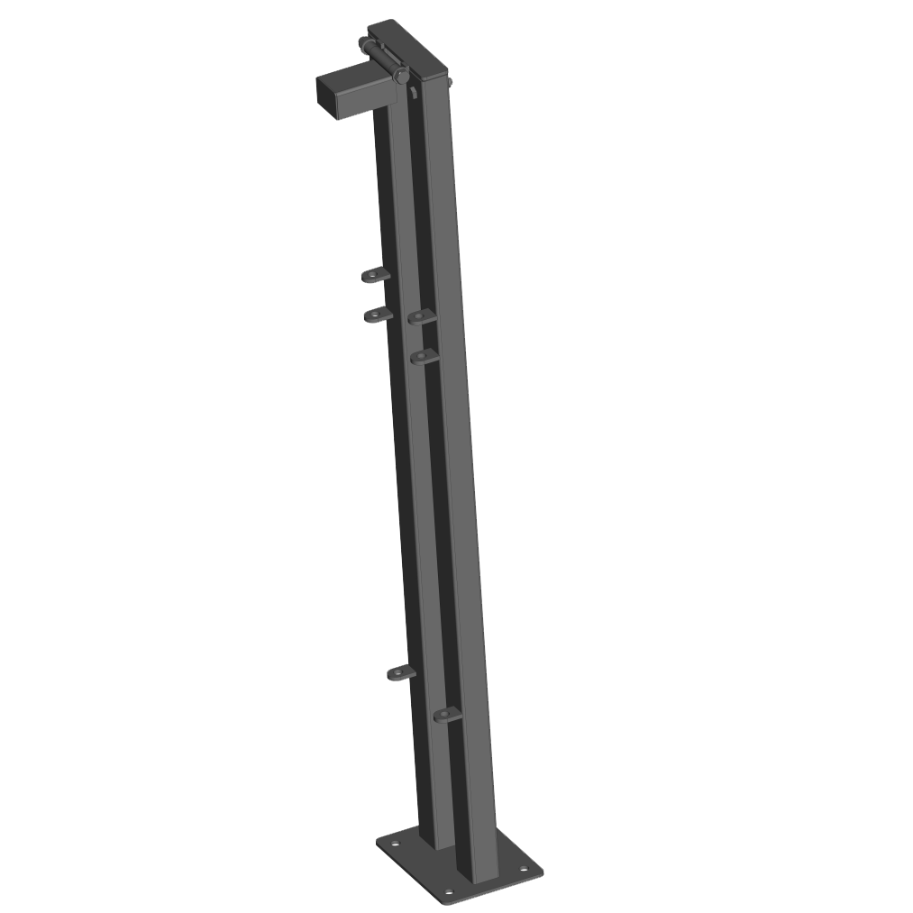 Pfosten mit Bodenplatte für Kälberbox