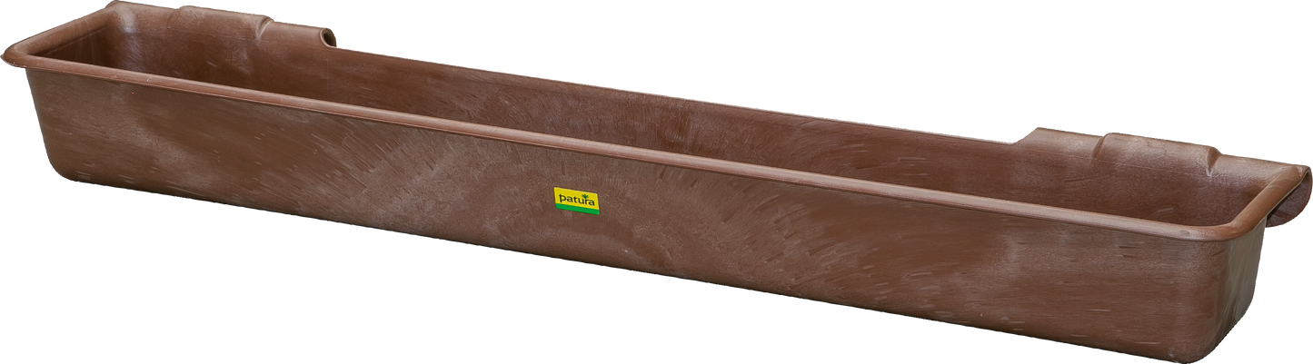 Kunststoff-Langtrog, 100 Liter, braun zum Einhängen in Rohre bis 2"