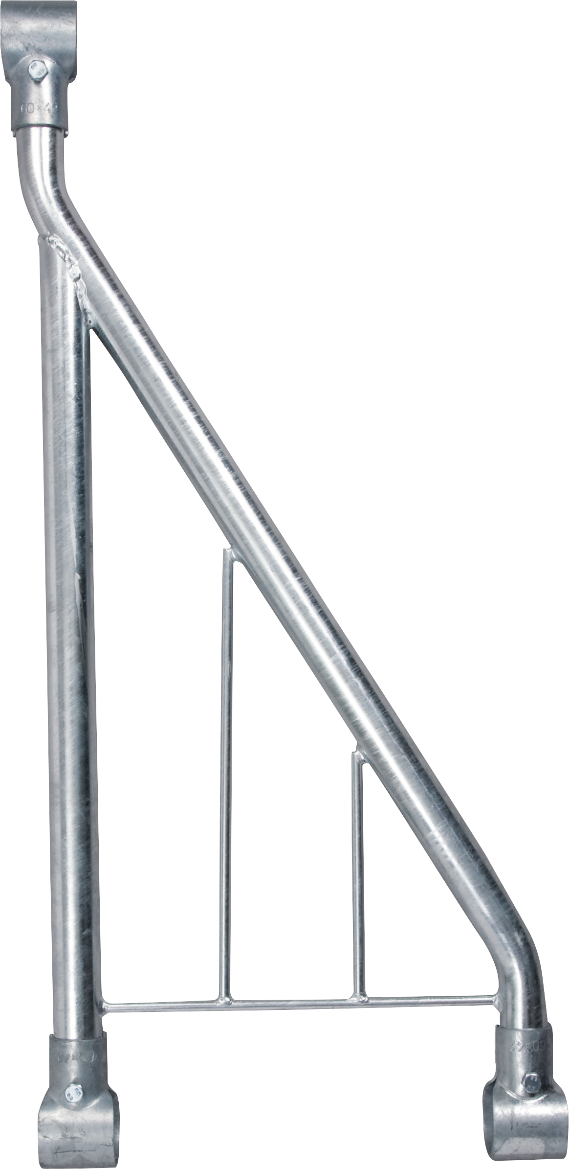 Anfangs- oder Endteil für Schrägfressgitter mit 3 T-Schellen