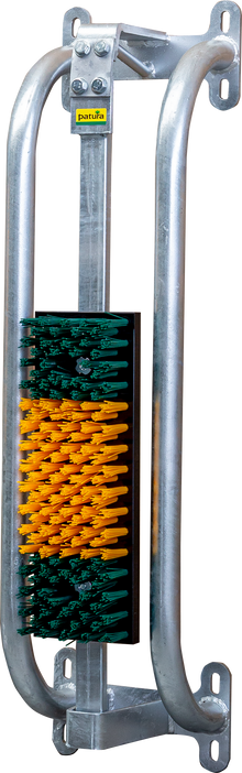 Gefederte Bürste mit Schutzrahmen