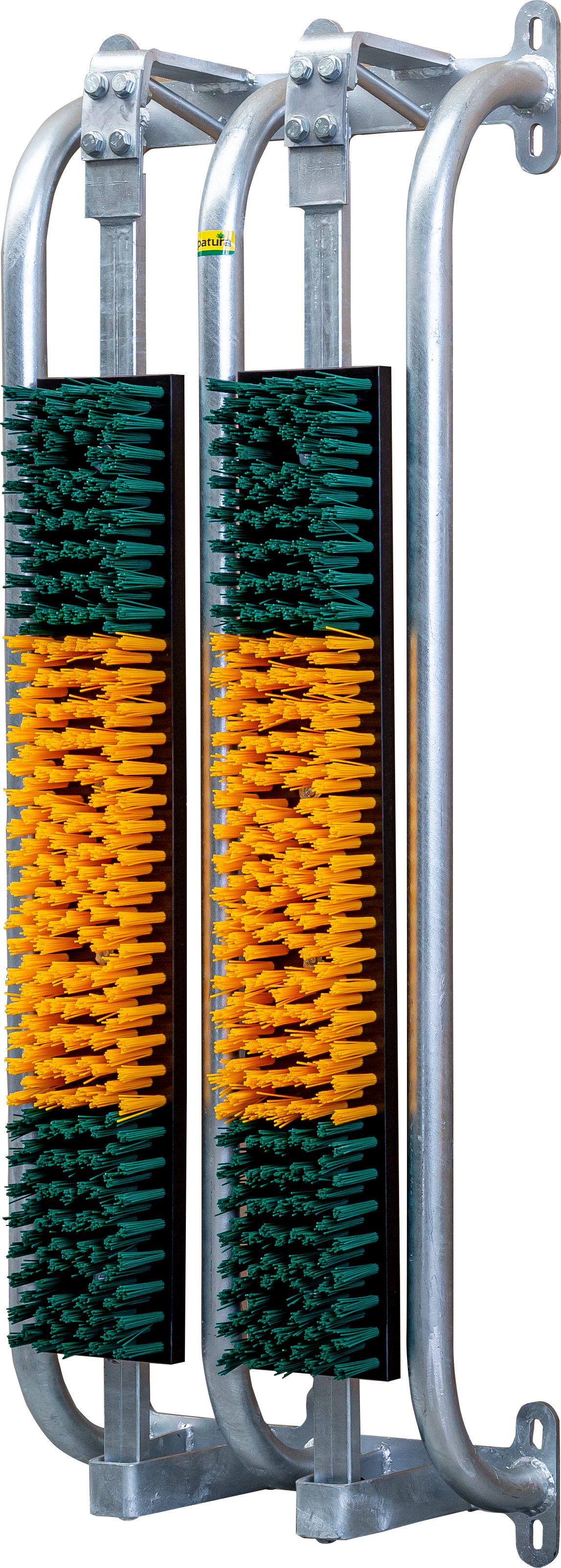 Gefederte Bürste mit Schutzrahmen