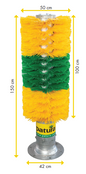 Pfahlbürste Maxi, Höhe 1,50 m mit Bodenplatte Gelb/ Grün/ Gelb