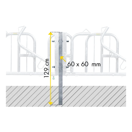 Montagepfosten für Schwedenfressgitter