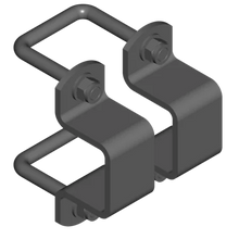 Montageset Rohr 60 x 60 mm an Pfosten 60 x 60 mm 2x Bügelschraube, 2x Vollschelle