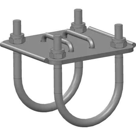 Halter für Nasengurt an Pfosten d=76 mm inkl. Bügelschraube