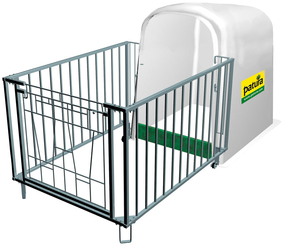 Kälberhütte Comfort mit Umzäunung und Plastikschwelle