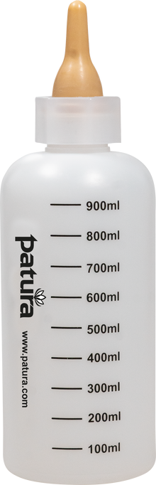 Tränkeflasche für Lämmer / kleine Kälber 1 Liter inkl. Sauger, braun, lang