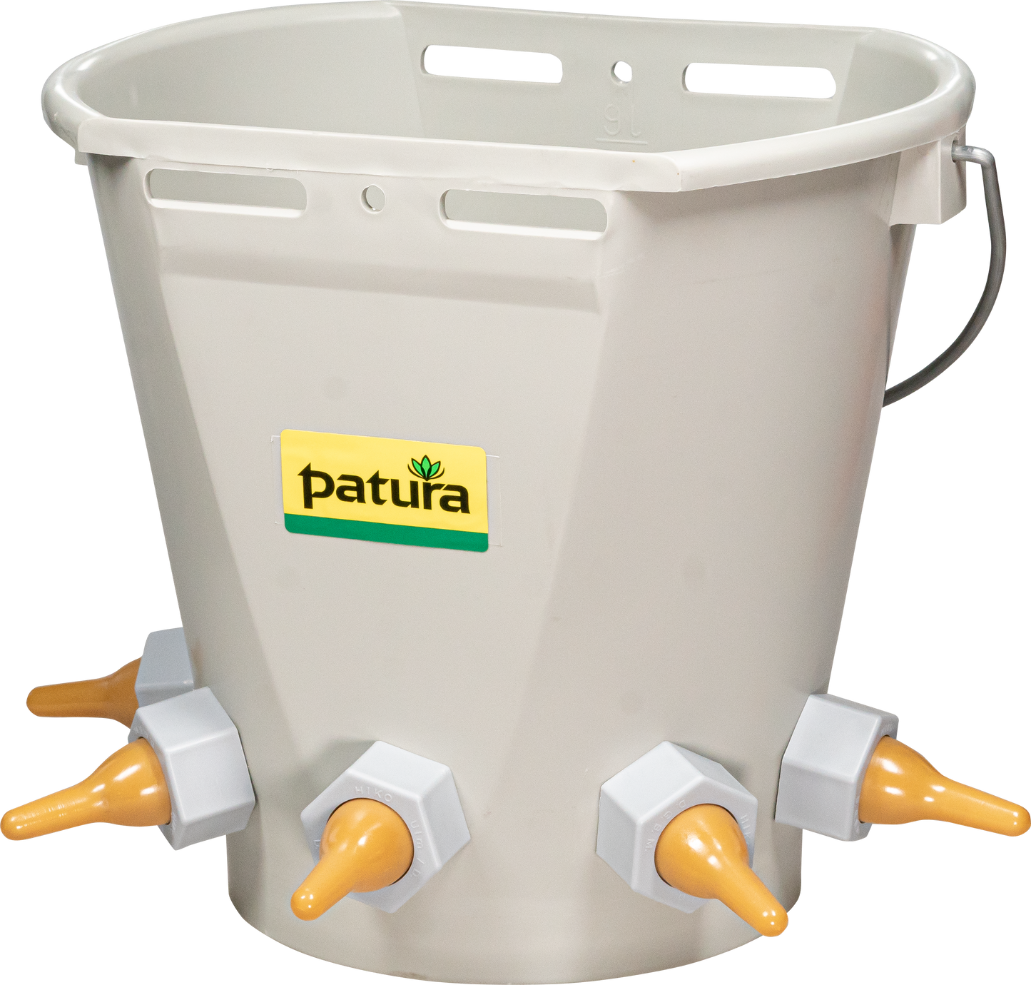 Tränkeeimer für Lämmer 5 Tränkestellen, Inhalt: 9 Liter inkl. 5 x Sauger, braun, kurz