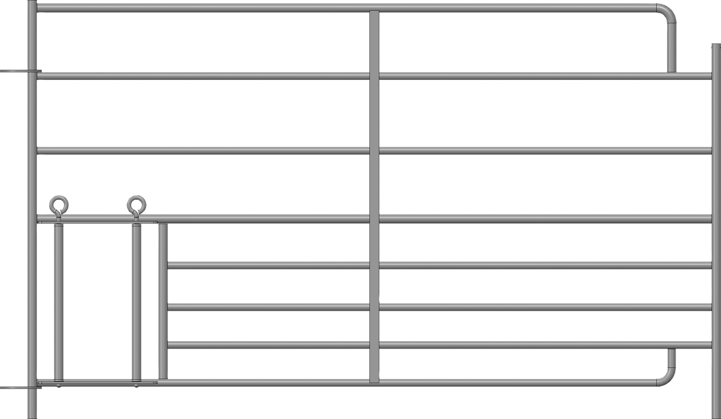 Steckfix-Horde XL mit Lämmerschlupf 8 Rohre, B= 1,83 m, Höhe 1,10 m