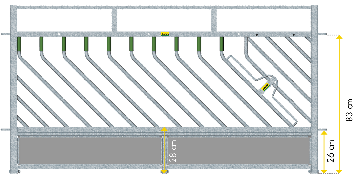 Selbstschließendes Fressgitter für Schafe, Höhe 1,00 m