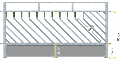 Selbstschließendes Fressgitter für Schafe, Höhe 1,00 m