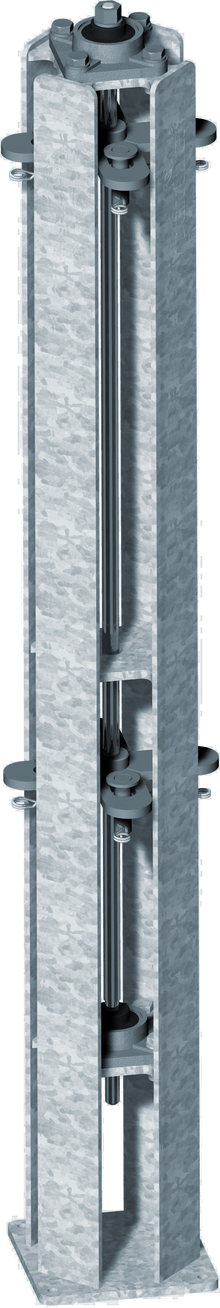 Pfosten mit stufenloser Höhenverstellung H= 1,15 m inkl. Montagebolzen
