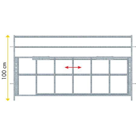Abtrennung mit verstellb. Lämmerschlupf L= 1,89 m, H= 1,00 m