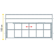 Abtrennung mit verstellb. Lämmerschlupf L= 1,89 m, H= 1,00 m
