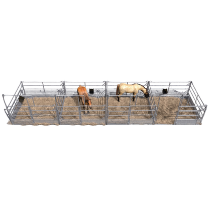 4er Panelboxenreihe aus Sicherheits-Pferdepanels - Komplettset
