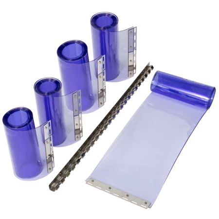 PVC Streifen Set mit Pendelschiene Pendelschiene 1,30 m, 5 PVC Streifen 2,20 m lang, geschnitten und verschraubt