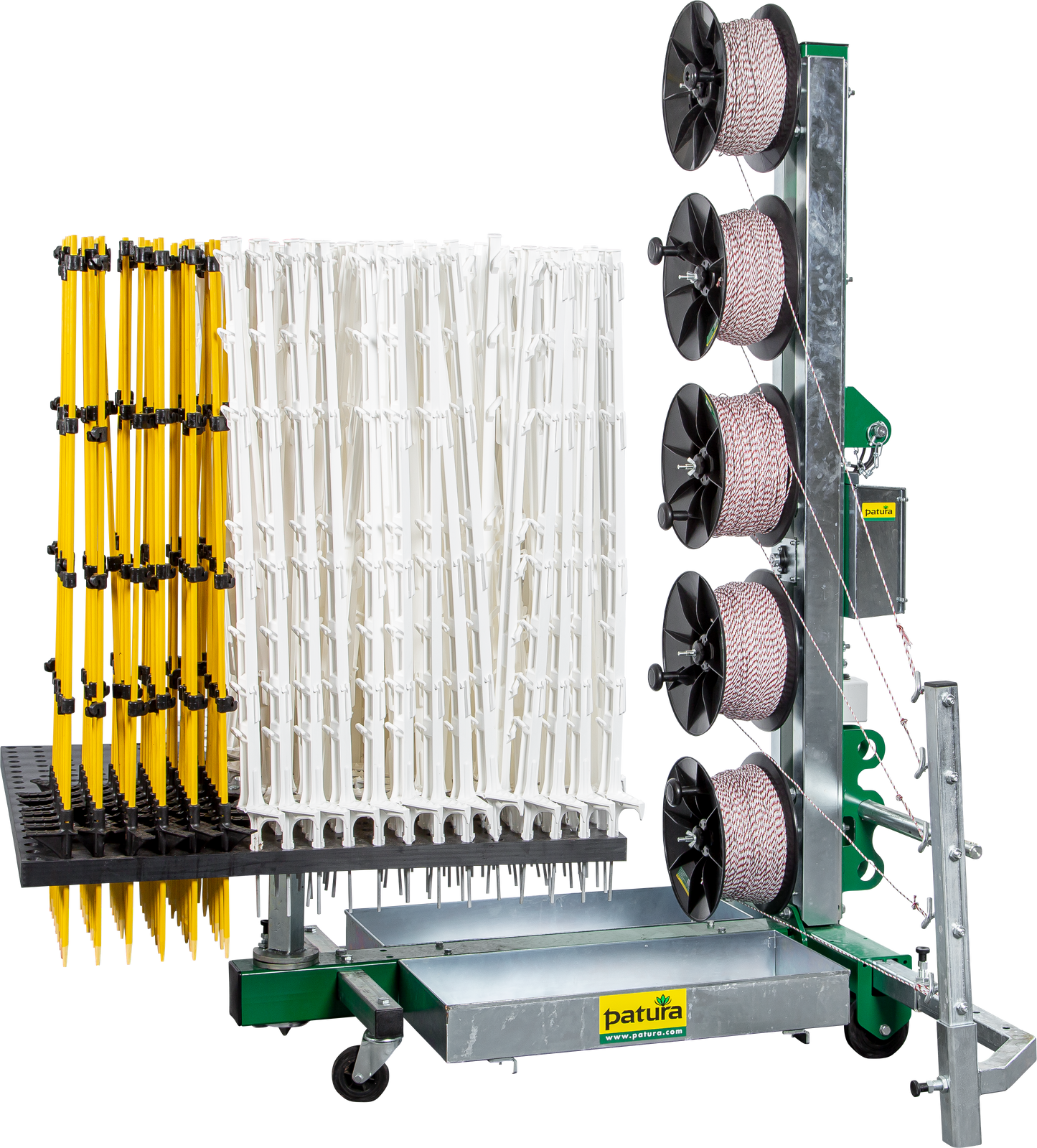 Tornado Master 5.0 Weidezaunmaschine für bis zu 5-reihige Zäune mit 3-Punkt Aufnahme