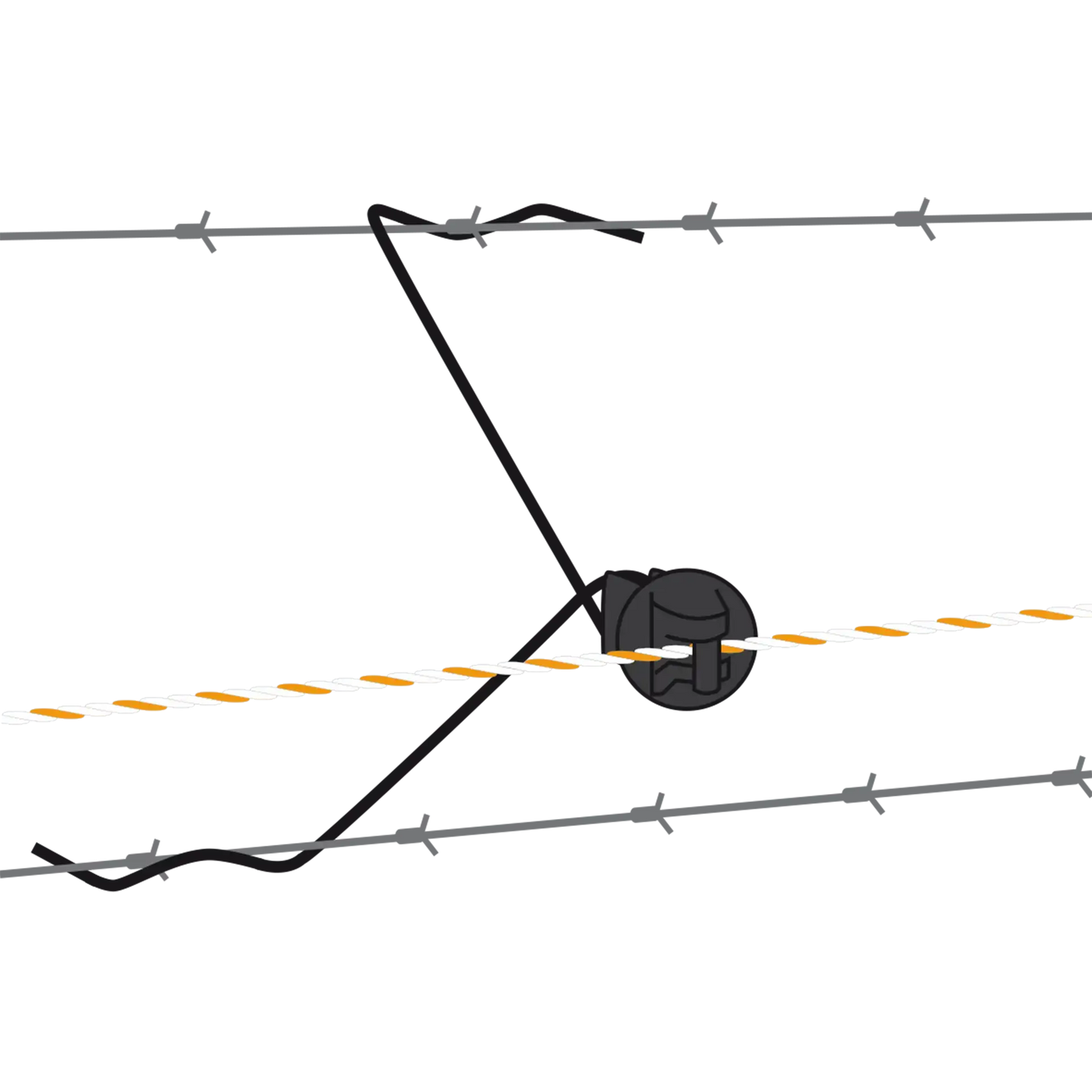 Abstand-Isolator für Stacheldrahtzäune schwarz 25 Stück