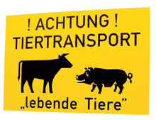 Tiertransporterschild Kunststoff