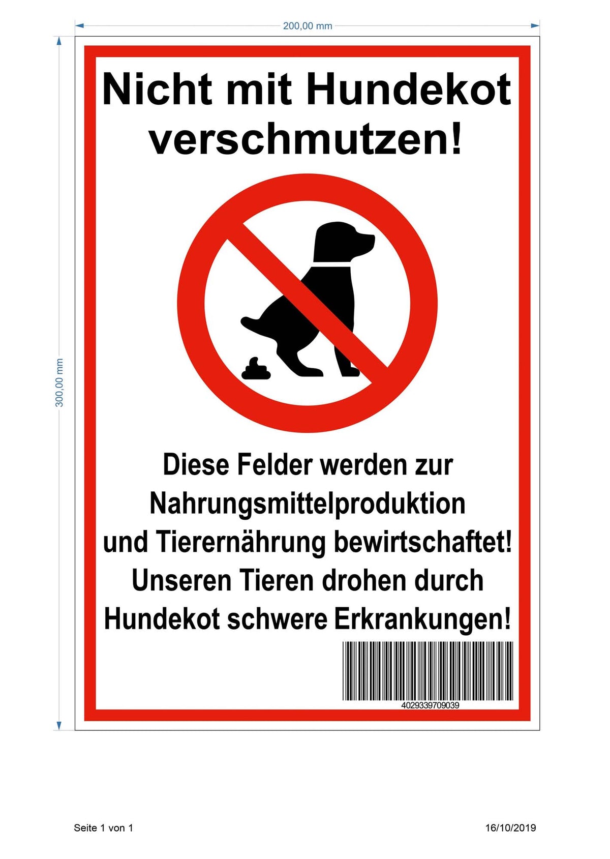 Warnschild "Hundekot"