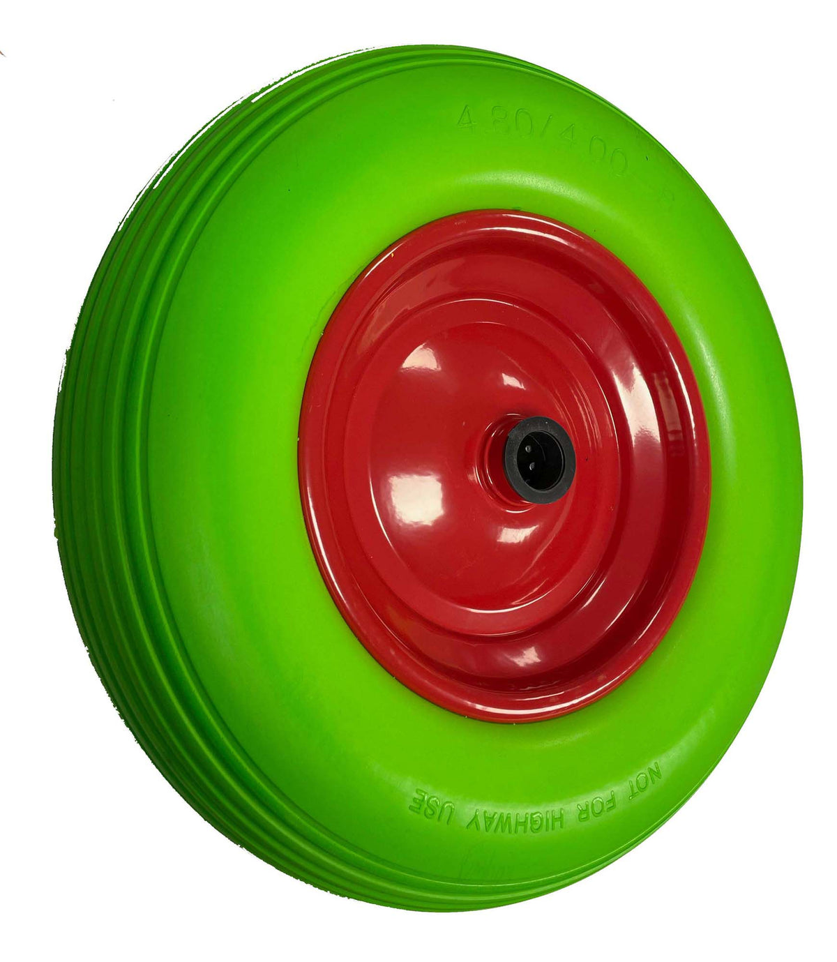 Pannensicheres Rad aus Polyurethan, grün, Achse 25mm
