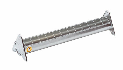 Futtertrog für Küken | verzinkter Stahl | mit Gitter (50 cm x 7 cm)