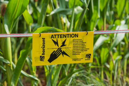 Warnschild Elektrozaun international | 4 Stück im Beutel | 20 x 10 cm
