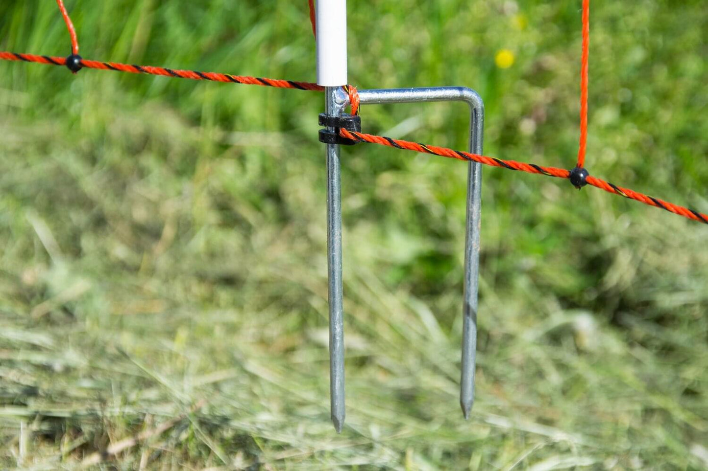 Schafnetz farmer®| PVC Pfähle| 90 cm hoch | 50 m lang | elektrifizierbar | Doppelspitze