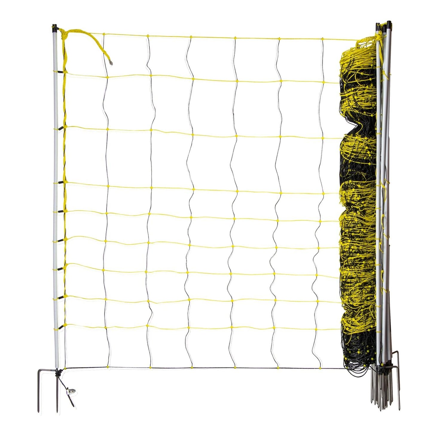 Schafnetz horinetz mit Erdungsleiter | 120 cm hoch | 50 m lang | Doppelspitze | elektrifizierbar